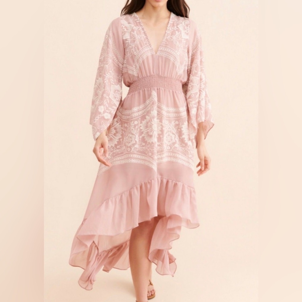 Anthropologie Blush High Low Dress